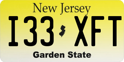 NJ license plate I33XFT