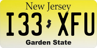 NJ license plate I33XFU