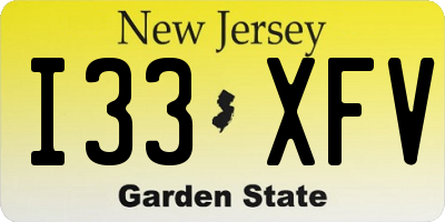 NJ license plate I33XFV