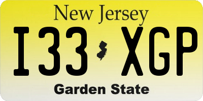 NJ license plate I33XGP