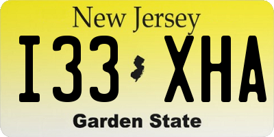 NJ license plate I33XHA