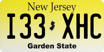 NJ license plate I33XHC