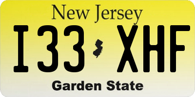 NJ license plate I33XHF