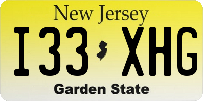 NJ license plate I33XHG