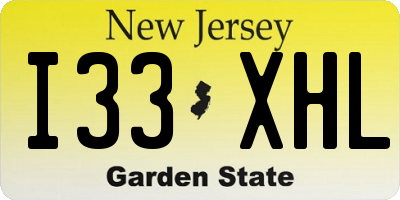 NJ license plate I33XHL