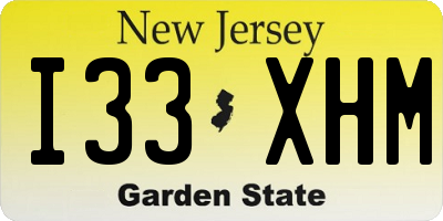 NJ license plate I33XHM