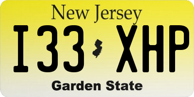 NJ license plate I33XHP