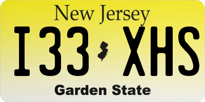 NJ license plate I33XHS