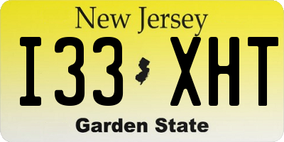 NJ license plate I33XHT