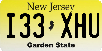 NJ license plate I33XHU
