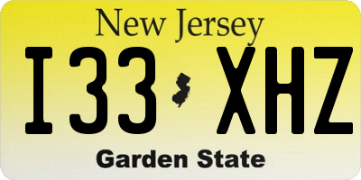 NJ license plate I33XHZ