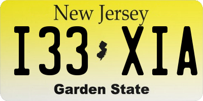 NJ license plate I33XIA