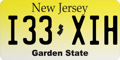 NJ license plate I33XIH