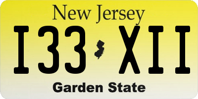 NJ license plate I33XII