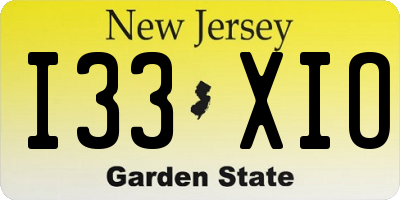 NJ license plate I33XIO