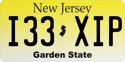 NJ license plate I33XIP