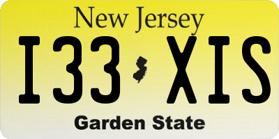 NJ license plate I33XIS