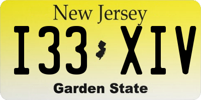 NJ license plate I33XIV