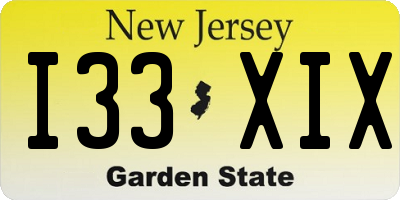 NJ license plate I33XIX