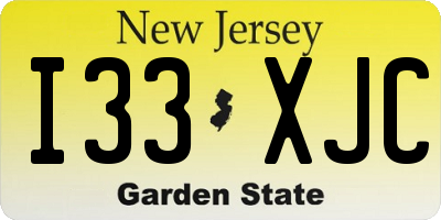 NJ license plate I33XJC