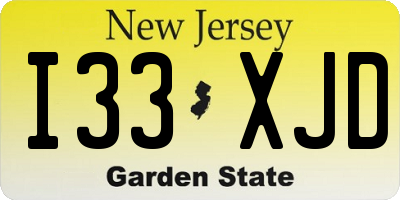NJ license plate I33XJD