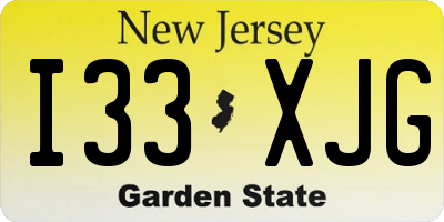 NJ license plate I33XJG