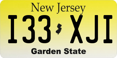 NJ license plate I33XJI