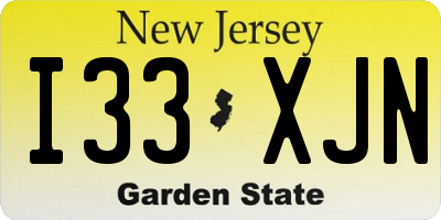 NJ license plate I33XJN