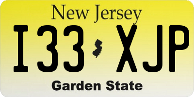 NJ license plate I33XJP