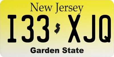 NJ license plate I33XJQ