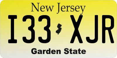 NJ license plate I33XJR
