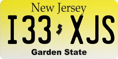 NJ license plate I33XJS