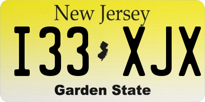 NJ license plate I33XJX