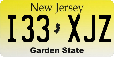 NJ license plate I33XJZ