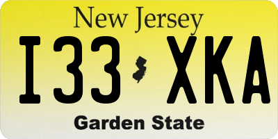 NJ license plate I33XKA