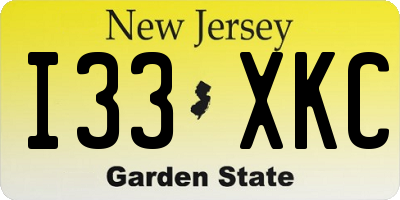 NJ license plate I33XKC
