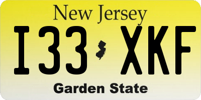 NJ license plate I33XKF