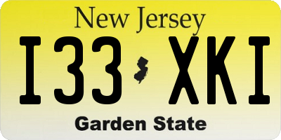 NJ license plate I33XKI