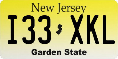 NJ license plate I33XKL