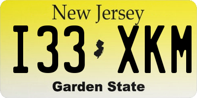 NJ license plate I33XKM
