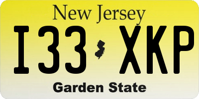 NJ license plate I33XKP