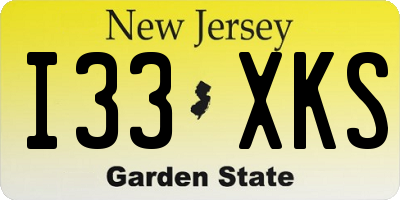 NJ license plate I33XKS