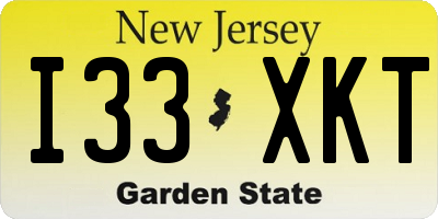 NJ license plate I33XKT
