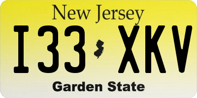 NJ license plate I33XKV