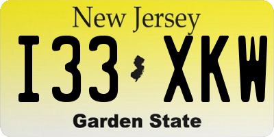 NJ license plate I33XKW