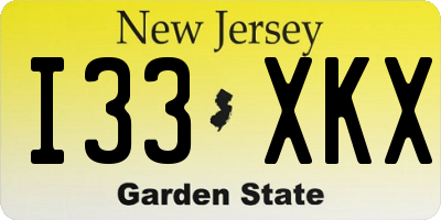 NJ license plate I33XKX