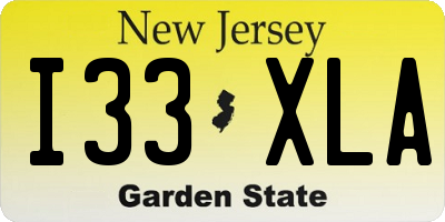 NJ license plate I33XLA