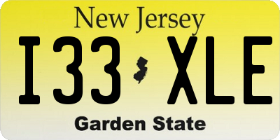 NJ license plate I33XLE