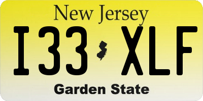 NJ license plate I33XLF