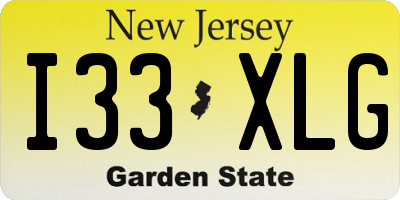 NJ license plate I33XLG